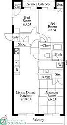 ブランシェ松戸 3LDKの間取図画像