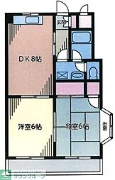 マツヒラマンション 2DKの間取図画像
