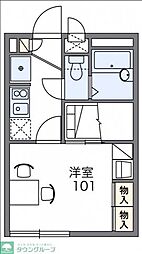 レオパレス優 1Kの間取図画像