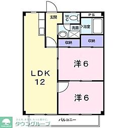 プランテーション 2LDKの間取図画像