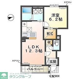 (仮称) 流山市加1丁目 アパート 1LDKの間取図画像