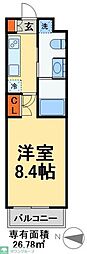 ジェノヴィア八潮 1Kの間取図画像