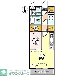 メルヴェーユ 1LDKの間取図画像
