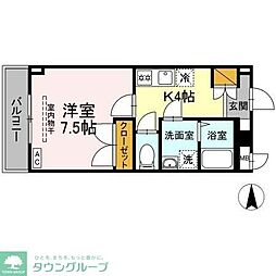 ポワール・K 1Kの間取図画像