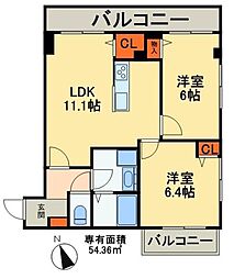 ファミリア一番館 2LDKの間取図画像