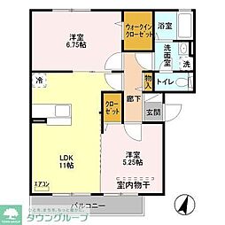 ハイライズ 2LDKの間取図画像
