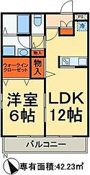 ベルリード 1LDKの間取図画像