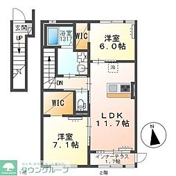 松戸市西馬橋相川町新築アパート(仮称) 2LDKの間取図画像