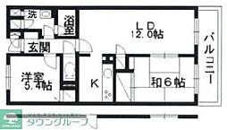 エスポワール新松戸 2LDKの間取図画像