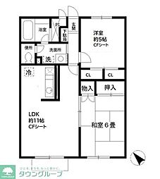 メゾネットプラザ南柏3 2LDKの間取図画像