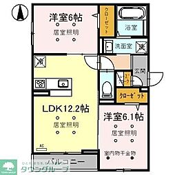 プロスパー2 2LDKの間取図画像