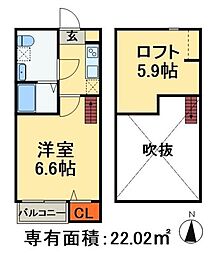 HORIZON3 1Kの間取図画像