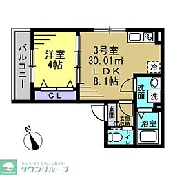 AJ新松戸039 1LDKの間取図画像