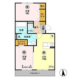 セントラルパーク 2LDKの間取図画像