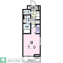 アイリス関場 1Kの間取図画像