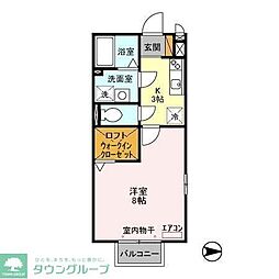 ロイヤルコート 1Kの間取図画像