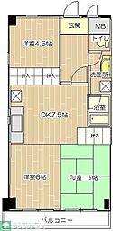 アミカル高橋 3DKの間取図画像