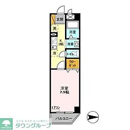 メゾン・ヴェール 1Kの間取図画像