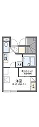 レオパレスヴェルデュール桜台 1Kの間取図画像