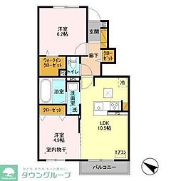 フジクレールA 2LDKの間取図画像