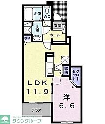 グランベレット 1LDKの間取図画像