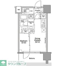 ザ・パークハビオ行徳駅前 1DKの間取図画像