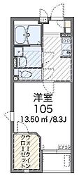 レオネクストサリーレ3 1Kの間取図画像
