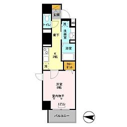 フェリスコート 1Kの間取図画像