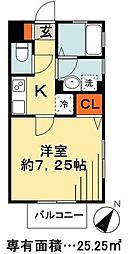 クレインハウス妙典 1Kの間取図画像