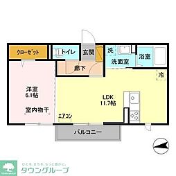 ライフマンションA 1LDKの間取図画像