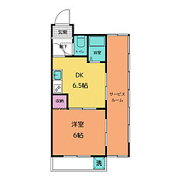 パール・白山 5階1SDKの間取り