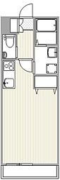 レガトス文京 1階ワンルームの間取り