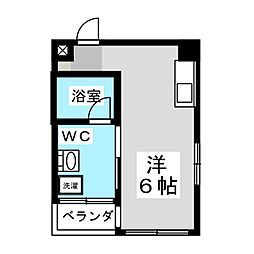 シェマリー茗荷谷 1階ワンルームの間取り