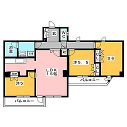 レジディア文京音羽 2階2SLDKの間取り
