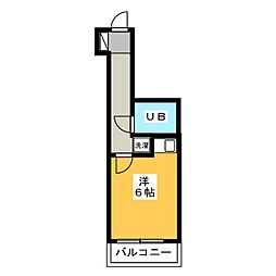 イルヴィラージュ335 2階ワンルームの間取り