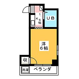 メゾン・タカクラ 1Kの間取図画像