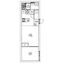文京区小石川3丁目マンション 1LDKの間取図画像