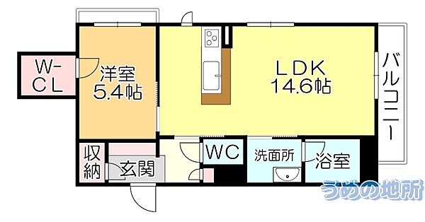 シャーメゾンステージ合川 301｜福岡県久留米市合川町(賃貸マンション1LDK・3階・52.00㎡)の写真 その2