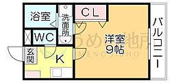 リブレア久留米駅前C 1Kの間取図画像