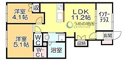 Light snow 2LDKの間取図画像