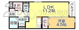 ボワットブランシュ 1LDKの間取図画像