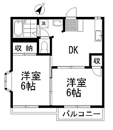 メゾン相生 2DKの間取図画像