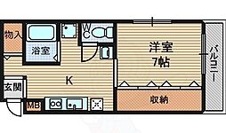 サニーハイツ 3階1Kの間取り