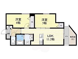 ワコーレヴィータ塚口 2LDKの間取図画像