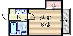 レオパレス新伊丹第2 ワンルームの間取図画像