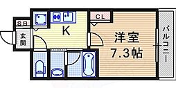 ラフォルテ南塚口 1Kの間取図画像