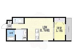 GAZELLE NOAH尼崎次屋 1LDKの間取図画像