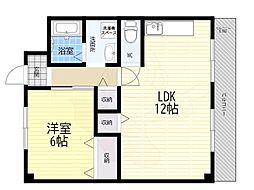 グレイスガーデン豊中 1LDKの間取図画像