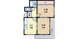 アミューズ日進 2DKの間取図画像