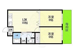 ロイヤルガーデン 2LDKの間取図画像